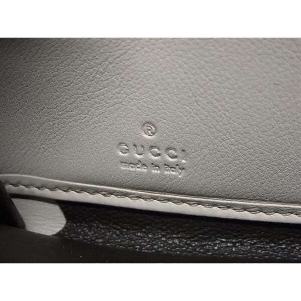 GUCCI Lovely Heart GG Guccissima Leather Round Zip Long Wallet Gray - Picture 5 of 5
